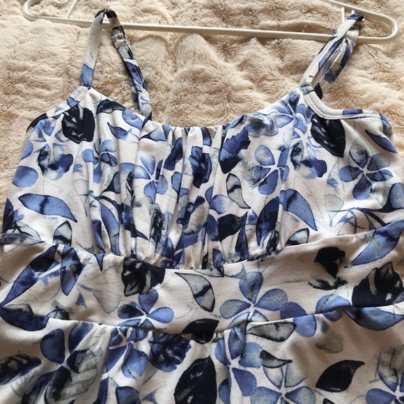 😀 $30/3 Blue print sundress cotton modal NWOT - Picture 2 of 5